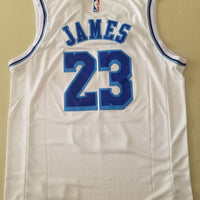 Men's Los Angeles Lakers LeBron James #23 White Swingman Player Jersey1