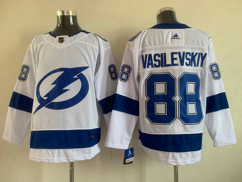 Men's Tampa Bay Lightning Andrei Vasilevskiy #88 White Player Game Jersey1