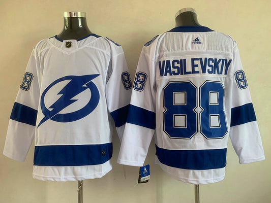 Men's Tampa Bay Lightning Andrei Vasilevskiy #88 White Player Game Jersey1