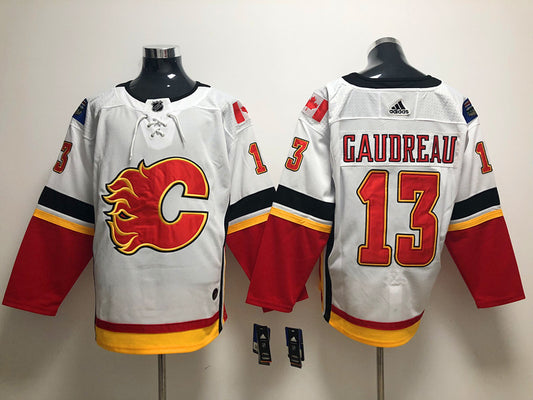 Men's Calgary Flames Johnny Gaudreau #13 White Breakaway Player Jersey1
