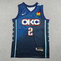 Men's Oklahoma City Thunder Shai Gilgeous-Alexander #2 Navy 2025/26 Swingman Jersey - City Edition