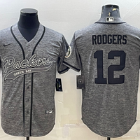Men's Green Bay Packers Aaron Rodgers #12 Gray Game Jersey1 Joint Edition