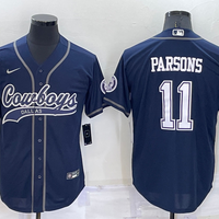Men's Dallas Cowboys Micah Parsons #11 Navy Game Jersey1 Joint Edition