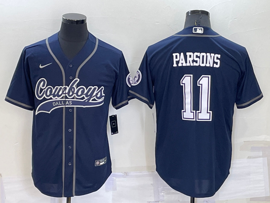 Men's Dallas Cowboys Micah Parsons #11 Navy Game Jersey1 Joint Edition