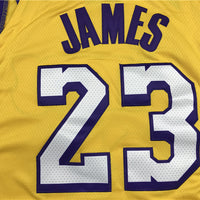 Men's Los Angeles Lakers LeBron James #23 Yellow Swingman Jersey1