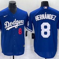Men's Los Angeles Dodgers Enrique Hernandez #8 Blue Replica Player Jersey1