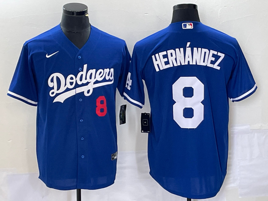 Men's Los Angeles Dodgers Enrique Hernandez #8 Blue Replica Player Jersey1