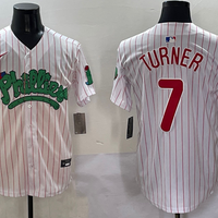 Men's Philadelphia Phillies Trea Turner #7 White Player Jersey1