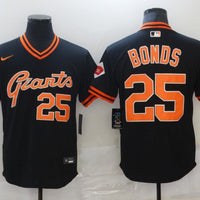 Men's San Francisco Giants Barry Bonds #25 Black Replica Player Jersey1