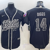 Men's Buffalo Bills Stefon Diggs #14 Black RFLCTV Limited Jersey1 Joint Edition