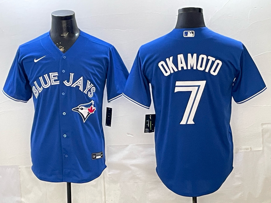 Men's Toronto Blue Jays Kazuma Okamoto #7 Royal Alternate Replica Jersey