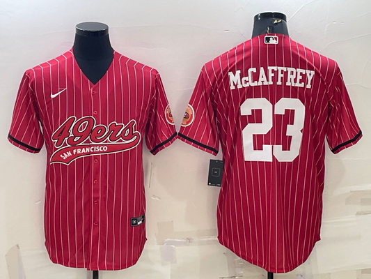 Men's San Francisco 49ers Christian McCaffrey #23 Red Game Player Jersey1 Joint Edition