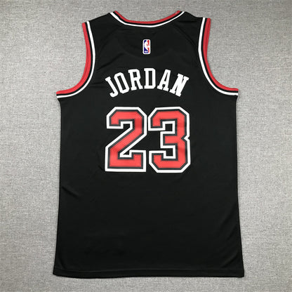 Men's Chicago Bulls Michael Jordan #23 Black Authentic Player Jersey1