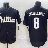 Men's Philadelphia Phillies Nick Castellanos #8 Black Lights Out Replica Jersey
