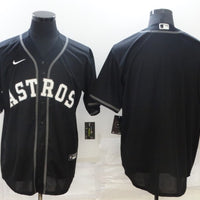 Men's Houston Astros Black Replica Blank Jersey1
