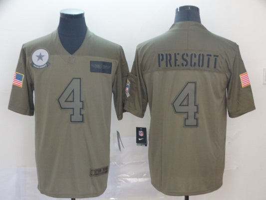 Men's Dallas Cowboys Dak Prescott #4 Brown Alternate Game Jersey1