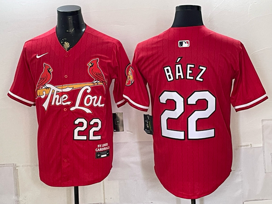 Men's St. Louis Cardinals Joshua Baez #22 Red 2024 City Connect Limited Player Jersey