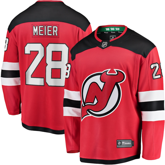 Men's New Jersey Devils Timo Meier #28 Fanatics Red Home Breakaway Jersey