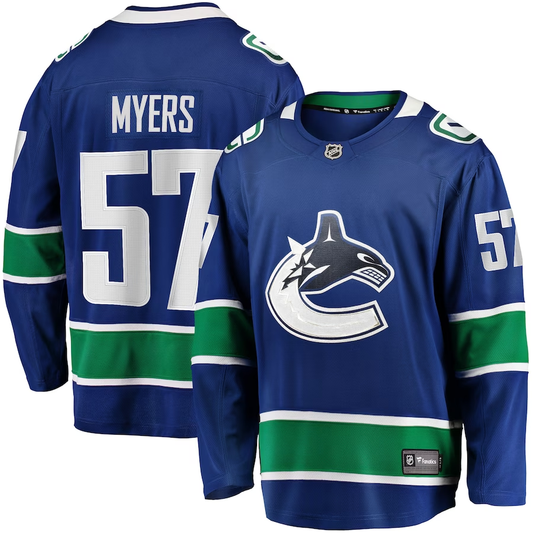 Men's Vancouver Canucks Tyler Myers #57 Blue Home Breakaway Player Jersey1