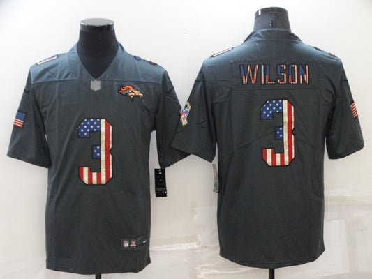 Men's Denver Broncos Russell Wilson #3 Black Game Player Jersey1