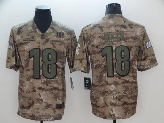 Men's Cincinnati Bengals A.J. Green #18 Camouflage Game Jersey1