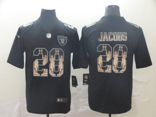 Men's Las Vegas Raiders #28 Josh Jacobs Black Game Player Jersey1