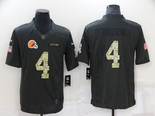 Men's Cleveland Browns Deshaun Watson #4 Black Authentic Game Jersey1