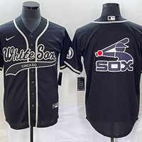 Men's Chicago White Sox Black Replica Player Jersey1 Joint Edition