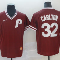 Men's Philadelphia Phillies Steve Carlton #32 Red Replica Baseball Jersey1