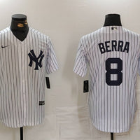 Men's New York Yankees Yogi Berra #8 White Home Limited Player Jersey1