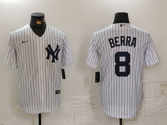 Men's New York Yankees Yogi Berra #8 White Home Limited Player Jersey1