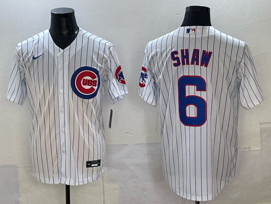 Men's Chicago Cubs Matt Shaw #6 White Home Replica Player Jersey