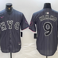 Men's New York Mets1 Brandon Nimmo #9 Graphite 2024 City Connect Limited Player Jersey