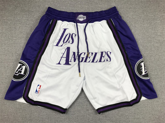 Men's Los Angeles Lakers White 2022/23 Basketball Shorts1 City Edition