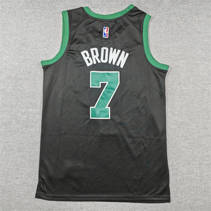 Men's Boston Celtics Jaylen Brown #7 Black Swingman Jersey1 - Statement Edition