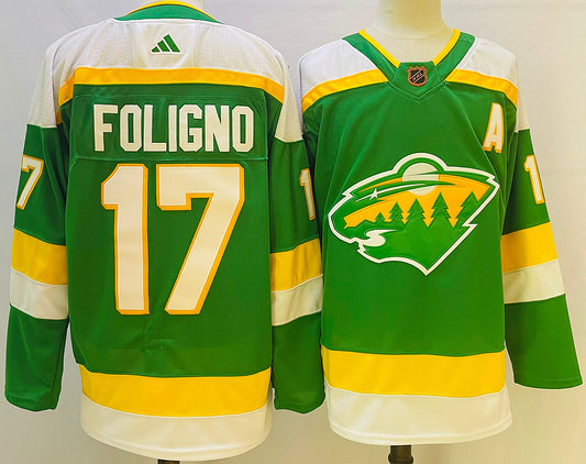 Men's Minnesota Wild Marcus Foligno #17 Green Player Game Jersey1