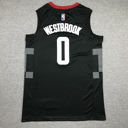 Men's Houston Rockets Russell Westbrook #0 NBA Black Classics Swingman Jersey1
