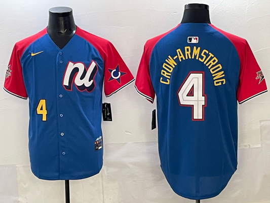 Men's National League Pete Crow-Armstrong #4 Blue 2025 All-Star Edition Replica Player Jersey