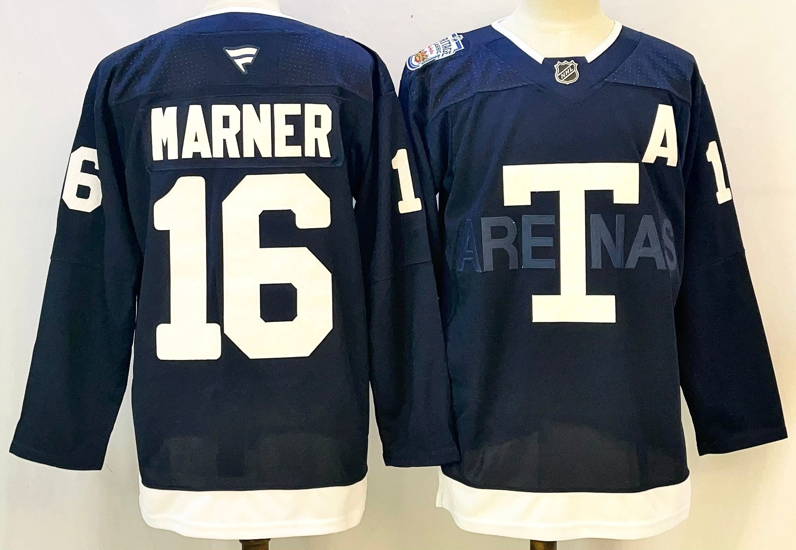 Men's Toronto Maple Leafs Mitch Marner #16 Fanatics Navy Retro Version Player Jersey