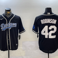 Men's Los Angeles Dodgers Jackie Robinson #42 Black Player Jersey1