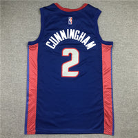 Men's Detroit Pistons Cade Cunningham Blue 2020/21 Swingman Fashion Jersey1