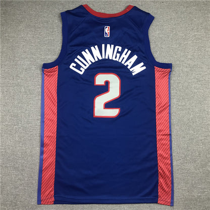 Men's Detroit Pistons Cade Cunningham Blue 2020/21 Swingman Fashion Jersey1