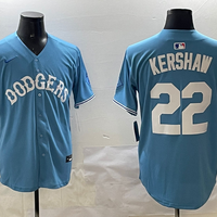 Men's Los Angeles Dodgers Clayton Kershaw #22 Light Blue Limited Player Jersey1