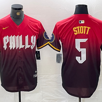 Men's Philadelphia Phillies Bryson Stott #5 Red 2024 City Connect Limited Player Jersey1