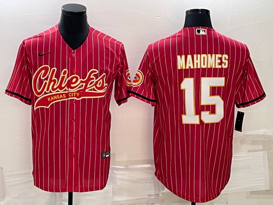 Men's Kansas City Chiefs Patrick Mahomes #15 Red Player Jersey1 Joint Edition