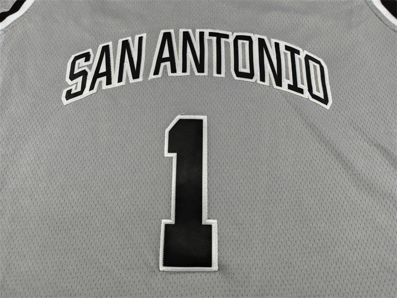 Men's San Antonio Spurs Victor Wembanyama #1 Silver Swingman Jersey - Statement Edition