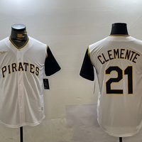 Men's Pittsburgh Pirates Roberto Clemente #21 White Replica Player Jersey1