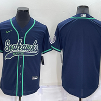 Men's Seattle Seahawks Navy Blank Jersey