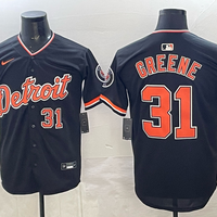 Men's Detroit Tigers Riley Greene #31 Black Game Player Jersey