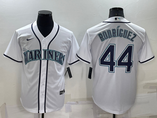 Men's Seattle Mariners Julio Rodriguez #44 White Replica Baseball Jersey1